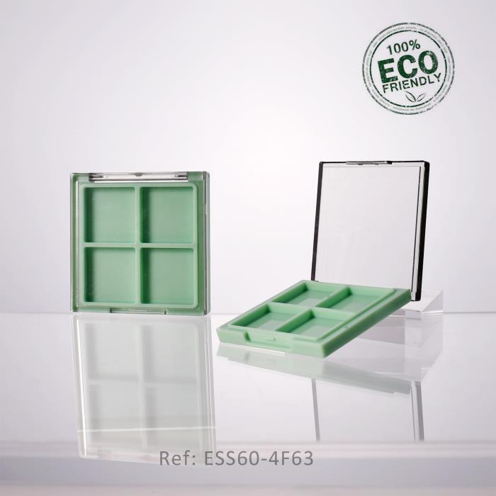 PET Square Eyeshadow Compact: Eco 4-Pan Palette